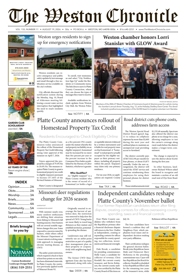 Front page, August 19, 2026