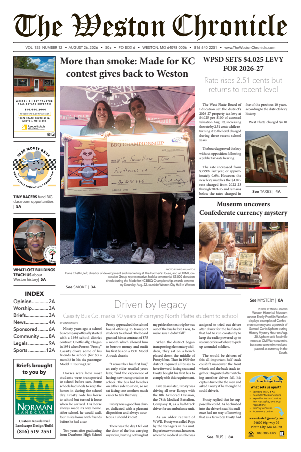 Front page, August 26, 2026