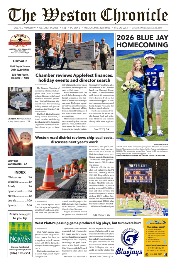 Front page, October 14, 2026