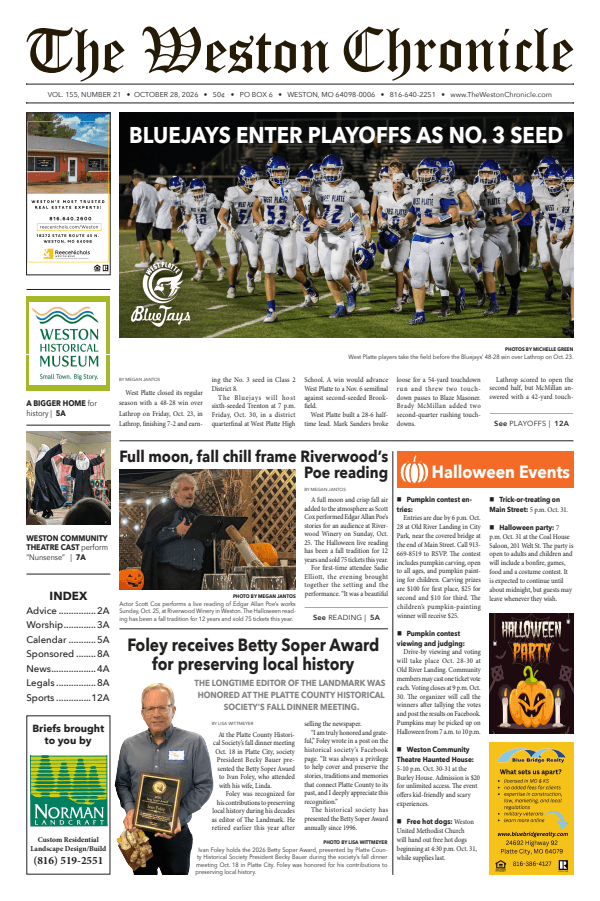 Front page, October 28, 2026